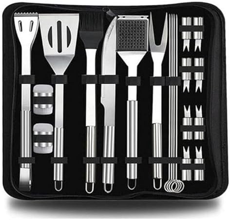 20PCS Portable Stainless Steel BBQ Accessories Grilling Tool Set with Storage Bag 20PCS Portable Stainless Steel BBQ Accessories Grilling Tool Set with Storage Bag