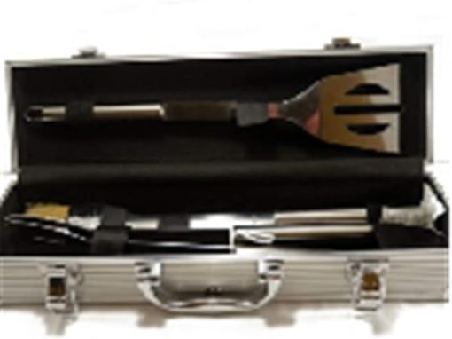 3pcs Barbecue Grill Utensils Kit Stainless Steel BBQ Grill Tools Set - Camping Grill Accessories in Aluminum Case for Christmas Birthday Presents - Ideal Outdoor Grilling Gifts Set - Image 2