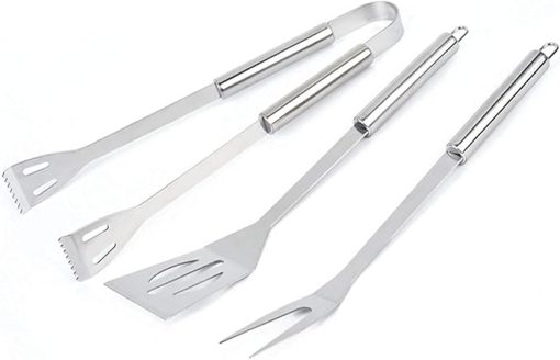MaGiLL 3 Pcs Stainless Steel Barbecue Tools Set - Barbecue Utensils Kit/Grill Cooking Tools - Portable Bbq Accessories with Sturdy Storage Box - Ideal Bbq Set Gifts On for Men W