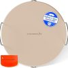KitchenStar 16-inch Pizza Stone for Oven and BBQ Grill with Handles, Round, 5/8" Thick - Natural Cordierite, 1800 °F Resistant, Baking Stone Set with Stainless Steel Rack & Plastic Scraper Tool
