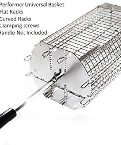 OneGrill Performer Series Universal Fit Grill Rotisserie Spit Rod Basket; Stainless Steel Tumble & Flat Basket in One.(Fits 1/2 Inch Hexagon & 3/8 Inch Square Spits) 2