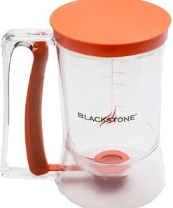 BLACKSTONE 1543 Outdoor Griddle Breakfast Preparation Kit with Pancake Batter Dispenser, Cast Iron Bacon Press, and 2 Non Stick Steel Egg Rings 2