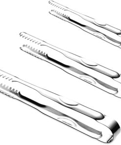 Kitchen Cooking Tongs,3pcs Kitchen Tongs Stainless Steel Serving Tongs Buffet Accessory Small Tool Ice Clips