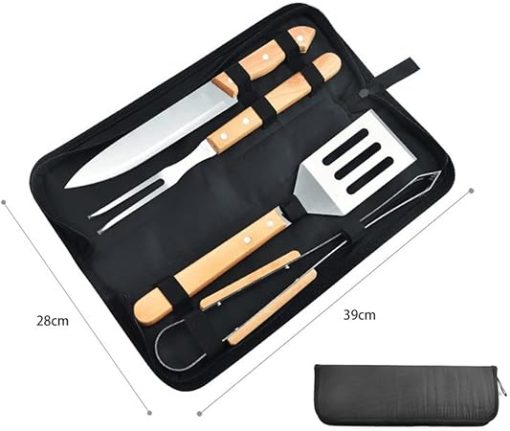 BBQ Grill Accessories Set,4Pcs Stainless Steel Grill Tools Grilling Accessories, Grill Mats for Camping/Backyard Barbecue, Grill Utensils Set for Men Women - Image 2