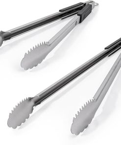 Grill Perfect Extra Long 2-Pack of Heavy Duty Tongs for Grilling | Dual Sided Stainless Steel Grill Tongs for Outdoor Grill and Kitchen Cooking | 3-Sided Handle Grip | 20 Inch and 24 Inch