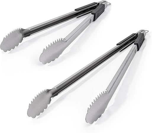 Grill Perfect Extra Long 2-Pack of Heavy Duty Tongs for Grilling | Dual Sided Stainless Steel Grill Tongs for Outdoor Grill and Kitchen Cooking | 3-Sided Handle Grip | 20 Inch and 24 Inch Grill Perfect Extra Long 2-Pack of Heavy Duty Tongs for Grilling | Dual Sided Stainless Steel Grill Tongs for Outdoor Grill and Kitchen Cooking | 3-Sided Handle Grip | 20 Inch and 24 Inch