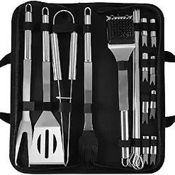 20PCS Camping BBQ Grill Accessories Kit Stainless Steel BBQ Tools for Christmas Birthday Presents - Grill Utensils Set Ideal Grilling Gifts for Men Dad Women