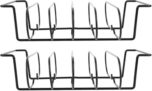 2Pcs Non - Stick BBQ Grill Rack | Sturdy Iron Steak Roasting Rack for Oven/Grill/Camping | Oxidation - Proof & High Heat Tolerant Outdoor Barbecue Accessories