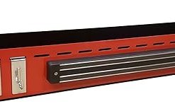Front Tray with Magnetic Tool Holder and Removable Hooks, compatible with Camp Chef FTG600 Flat Top Griddle (Red/Black)