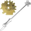Sage Owl Stainless Steel BBQ Grill Scraper with 17.5’’ Handle Combo - Extra Portable Universal Brass Barbecue Cleaner, Grill Tools for Outdoor Grills and Porcelain Grates - Gifts for Dad