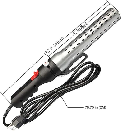 Grill Charcoal Lighter Fire Starter Wood Burning Fireplaces and Fire Pits Electric Chimney Charcoal Starter,BBQ Fire Starter Electric Charcoal Grill Lighter Igniter for Barbeque (Silver) - Image 2
