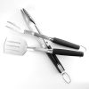 Grill Set BBQ Accessories,3PCS Extra Thick Stainless Steel Spatula, Fork& Tongs - Complete Grilling Accessories in Portable Bag - Perfect Grill Gifts for Men
