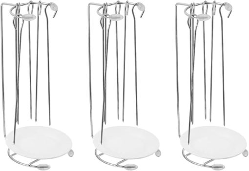 3 Sets Roast rack standing skewers for grilling camping accessories spoon holder barbecue skewer stand hanging rack kabobs skewers Bracket BBQ Hanging Rack detachable
