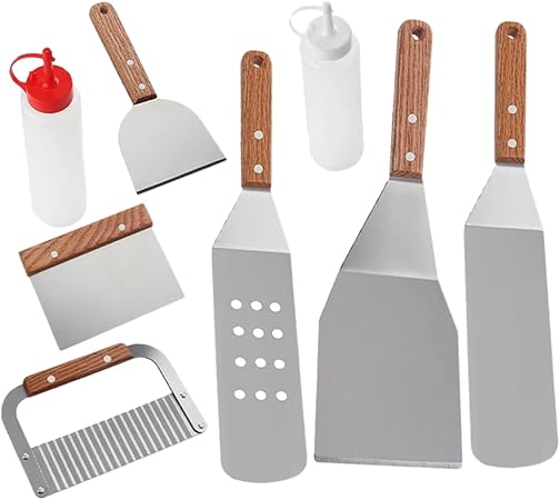 BBQ Spatula Set Grilling Utensil Set Griddle Grill Tools Heavy Duty BBQ Accessories Outdoor Camping BBQ Spatula Set Grilling Utensil Set Griddle Grill Tools Heavy Duty BBQ Accessories Outdoor Camping