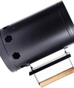 BBQ Chimney Starter Efficient Charcoal Chimney Starter, Heat Insulation Plate, Wood Handle, Ideal for BBQ, Outdoor Cooking, Use with Charcoal Grills 2