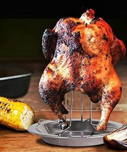 OUSIKA DOUBA 1Set Barbecue Grilling Baking Cooking Pans Non-Stick Chicken Roaster Rack with Bowl BBQ Accessories Tools Barbecue 2