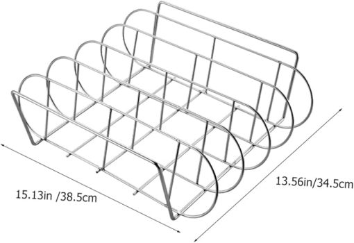 Stainless Steel Rib Rack Bbq Grilling Stand Sturdy Outdoor Barbecue Tool for Roasted Ribs Durable Resistant Design for Easy Cleaning and Use - Image 2