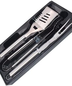 BBQ Tool Set 3-Piece Grill Accessories with Spatula, Fork, Clamp， Stainless Steel Grill Tools, for Dad 2
