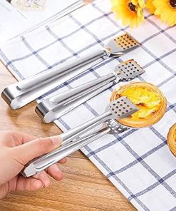 Cooking Tongs Barbecue Salad Food Clip BBQ Tongs Food Clips Bread Clamp Grill Tongs Kitchen Baking Tool (7 Inch+9 Inch) 2
