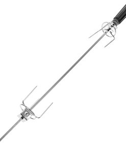 Happyyami Stainless Steel Barbecue Fork Rotating Chicken Wing Rack Grilling Tool Holder Flat Grill Accessory Kitchen Gadget Metal Grill Forks
