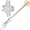 Sage Owl Bristle-Free Brass BBQ Grill Scraper with Handle Combo - Safe Stainless Steel Grill Cleaner for Outdoor Grills and Porcelain Grates - Barbecue Smoker Accessories Gift Ideas for Men
