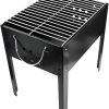 BBQ Grill Stainless Steel Four-Legged Rectangular Barbecue Grill BBQ Accessories for Outdoor Camp Picnic 3