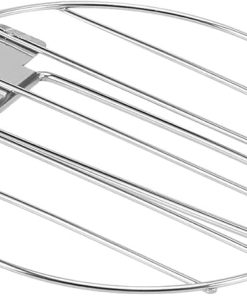 BBQ Accessories Grill Net Stainless Steel BBQ Grill Net with Foldable Handle for Outdoor Camping Picnic Wood Stove Use 2