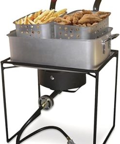 King Kooker 1618 16-Inch Propane Outdoor Cooker with Aluminum Pan and 2 Frying Baskets, Multicolor