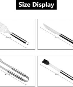 26pcs Extra Thick Stainless Steel Grill Tool Set for Men, Heavy Duty Grilling Accessories Kit for Backyard, BBQ Utensils Gift Set with Spatula,Tongs in Aluminum Case for Birthday 2