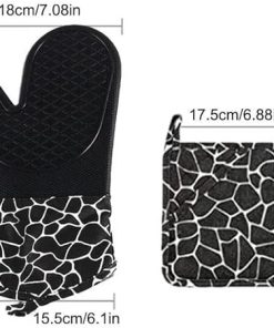 Oven Mitts and Pot Holders Set 4-Piece Set Cooking Gloves Kitchen Counter Trivet Mats Oven(E) 2