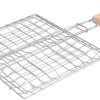 Happyyami 2Pcs Fish Grill Basket Outdoor Barbecue Tool with Wooden Handle for Grilling Fish and Thick Foods Durable Design Reduces Sticking and Falling Through Grates 4