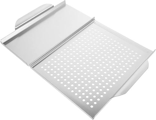 Non-stick Bbq Plate Handle Square Grill Pan Outdoor Grill Topper Easy Clean Stainless Steel Grilling Accessories