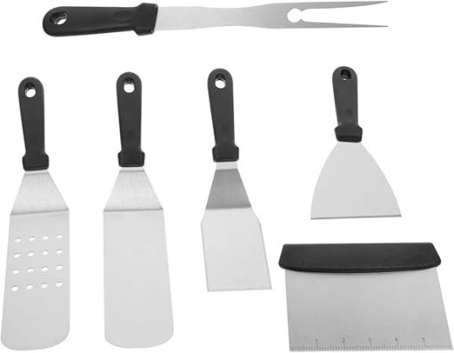 Stainless Steel BBQ Utensils Set 6pc Grilling Tools Kit for Outdoor Grill for Barbecue Camping