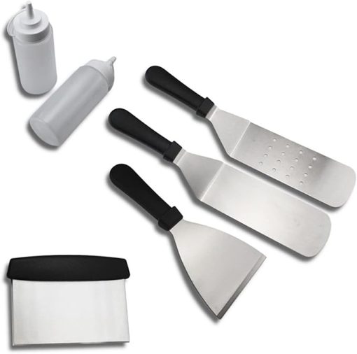 MaGiLL Outdoor BBQ Tools Set Accessories Kit Griddle Grilling Tools Spatulas Set Stainless Steel Grill BBQ Spatula Kit