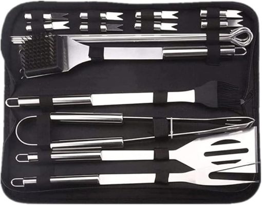 20-Piece Grilling Accessories Kit, Stainless Steel BBQ Tool Set with Carry Bag, for Outdoor Camping, BBQ Grill Tools for Men & Women
