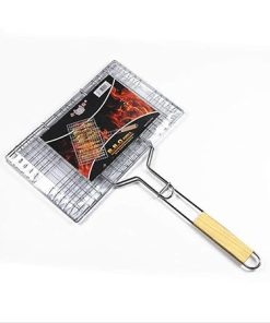 MaGiLL Barbecue Grill Basket, Outdoor Stainless Steel Barbecue Mesh Clip Tool Accessory Supplies Barbecue Clip Grilled Fish Grilled Meat Mesh Sandwich Burger