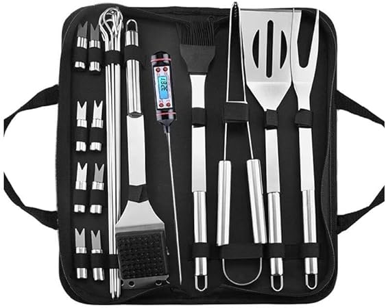 Stainless Steel BBQ Tool Set – Complete Outdoor Cooking Kit with Storage Box, BBQ Utensils for Camping & Grilling Stainless Steel BBQ Tool Set – Complete Outdoor Cooking Kit with Storage Box, BBQ Utensils for Camping & Grilling