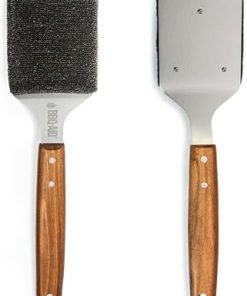 BBQ-AID Bristle Free Grill Brush and Scraper for Barbecue – Extended Large Wooden Handle With Replaceable Head – No Scratch BBQ Cleaning Accessories for Outdoor Grills 2