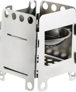 Outdoor Portable Camping Hiking Stainless Steel Card Wood Stove Wild Backpack Chain Stove