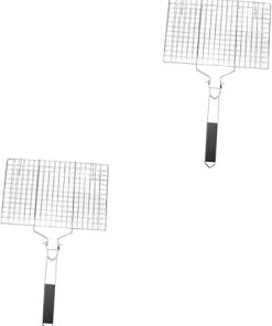 barbeque grill outdoor,1pc Grill Outdoor Outdoor Griddle Accessories Portable Charcoal Grill BBQ Fish Rack Shrimp Grilling Rack Outdoor Baking Tray Barbecue BBQ Net Stainless Steel Barbecue Grill Corn