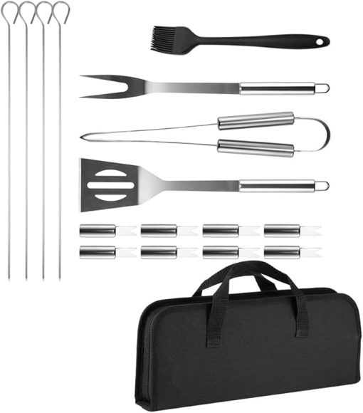 Stainless Steel Barbecue Tool Set, Outdoor Cooking Tools, Camping Barbecue Accessories, Durable Barbecue Utensils, Multifunctional Barbecue Set (D) - Image 2