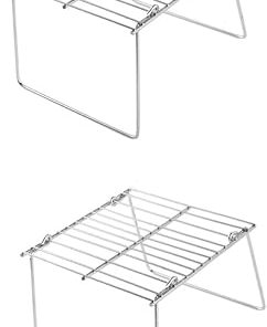 3pcs Grill Cookie Cooling Racks Small Table Top Mini BBQ Tools Barbecue Accessories Cooking Utensils (Silverx2pcs 16 * 18cmx2pcs)