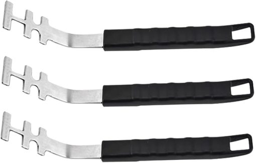 3sets Bbq Tool Set Grill Grate Lifter Stainless Steel Rack Gripper Perfect for Outdoor Cooking 3pcs*3 - Image 2