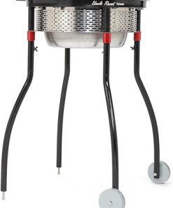 Portable Charcoal BBQ Grill &Tool Kits, Stainless Steel, 360-Degree Automatic Rotating for Outdoor Cooking, Camping, Picnic, Patio, Backyard, with Roaster Drum, Grill Net, Forks included