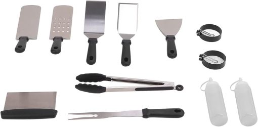 BBQ Grill Tools Set, Food Grade Material, Heat Resistant Grilling Accessories for Outdoor Use, 12 Pcs