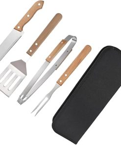 HANABASS 3 Sets Outdoor Grill Tools Set BBQ Tools Kit Tongs Fork Spatula Stainless Steel Cutting Spatula 2