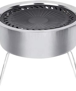 Round Grill Wok, Accessory Barbecue Tools for Cooking Vegetables, Shrimp, Meat, Outdoor Camping Cookware