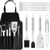Three Piece Set of Stainless Steel Grill Outdoor Household Shovel Fork Clip Barbecue Tool Set 3