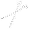 BBQ Stick Skewers Barbecue sign stainless steel U-shaped roasting needle chicken wings fork lamb skewers iron sign wooden handle roasting needle household accessories tools(12pcs), Silver 3