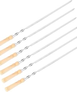 Sosoport Non-slip Bbq Forks 6pcs Skewers for Kabobs Grill Accessories for Camping Picnic